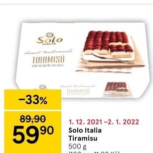 Dezert Tiramisu Solo Italia