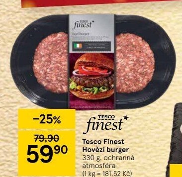Hovězí hamburger Tesco Finest