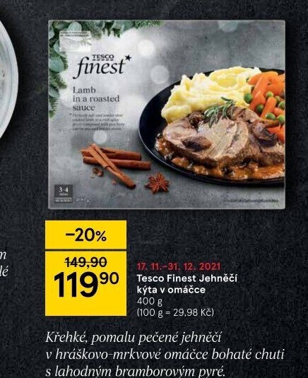 Jehněčí kýta v omáčce Tesco Finest