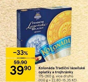 Lázeňské oplatky Kolonáda Opavia