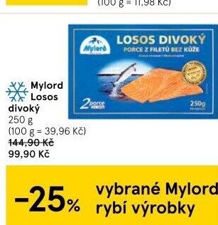 Losos divoký filety mražený Mylord