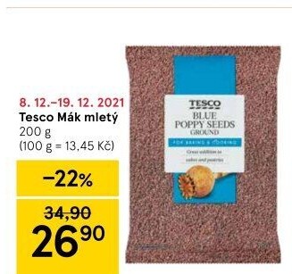 Mák modrý mletý Tesco