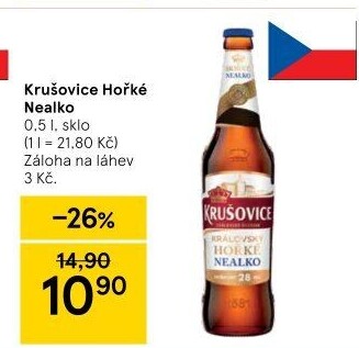 Pivo nealkoholické Královsky hořké Krušovice