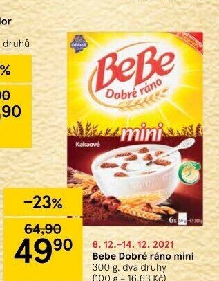 Sušenky BeBe Dobré ráno mini Opavia