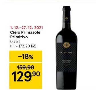 Víno Primitivo Primasole Cielo
