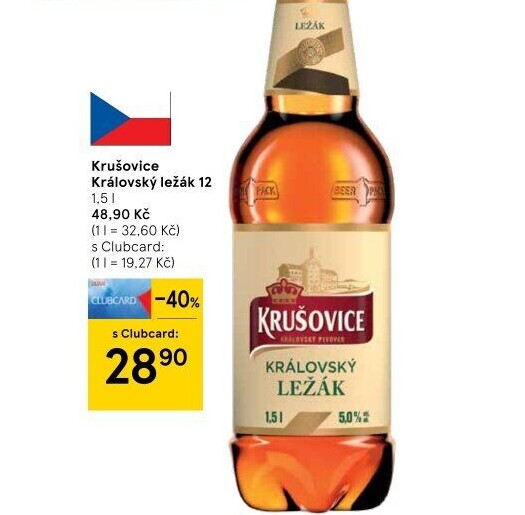 Pivo světlý ležák Královská 12° Krušovice