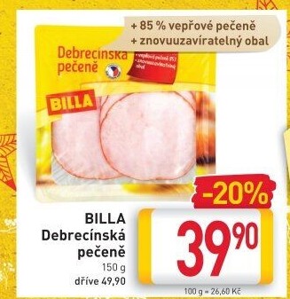 Debrecínská pečeně Billa