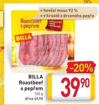 Roastbeef s pepřem Billa