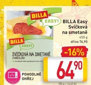 Svíčková na smetaně Easy Billa