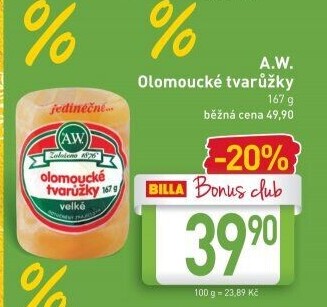 Sýr tvarůžky olomoucké A.W.