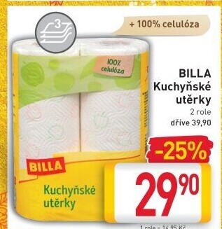Utěrky kuchyňské 3vrstvé Billa