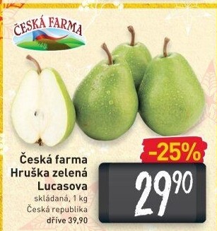 Hrušky zelené Lucasova Česká Farma