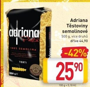 Těstoviny semolinové Adriana