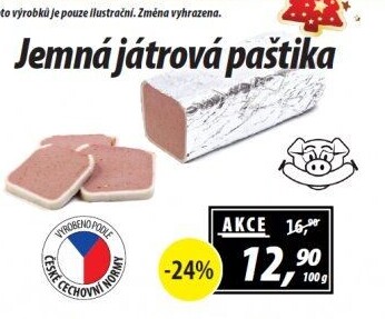 Paštika játrová jemná
