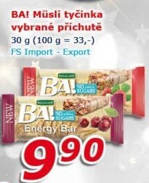 Müsli energetická tyčinka Ba! Bakalland