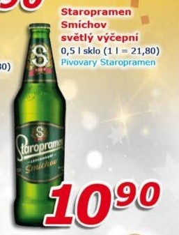 Pivo světlé výčepní 10° Smíchov Staropramen