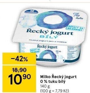 Bílý jogurt řecký 0% Milko