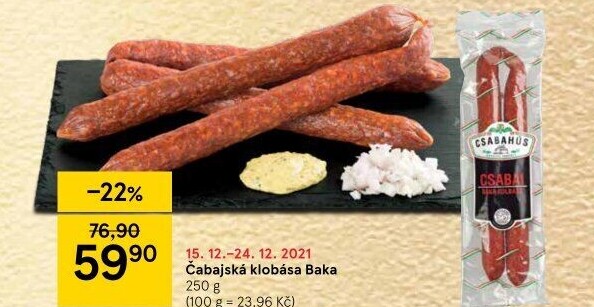 Čabajská klobása Baka Csabahús