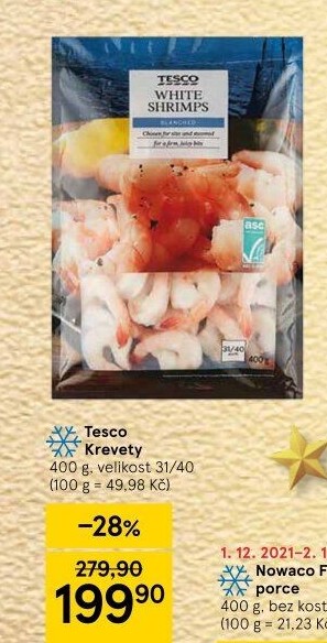 Krevety mražené Tesco