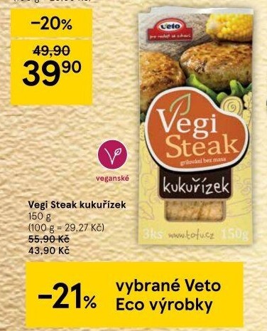 Kukuřízek Vegi steak Veto Eco