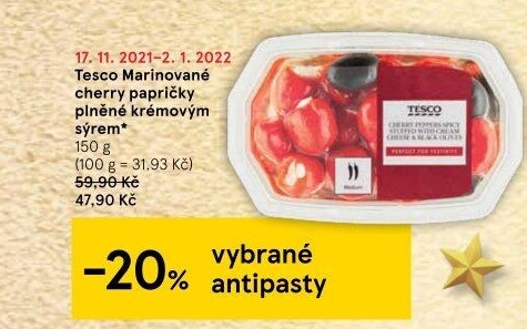 Papričky plněné sýrem Tesco