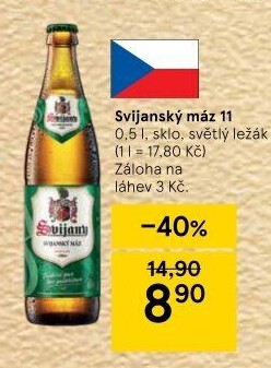 Pivo světlý ležák 11° Svijanský Máz Svijany