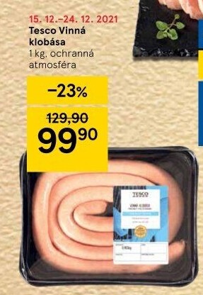 Vinná klobása Tesco