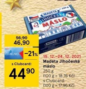 Máslo Jihočeské Madeta