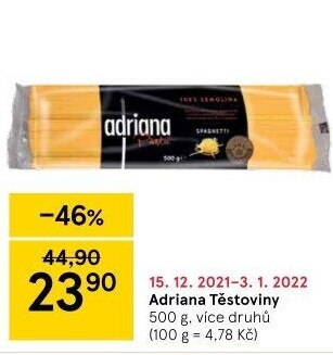 Těstoviny semolinové Adriana