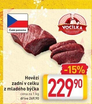 Hovězí zadní bez kosti Vocílka