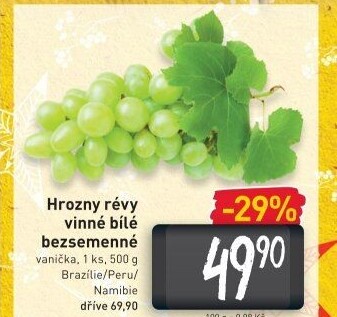 Hrozny bílé bezsemenné
