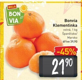 Klementinky Billa Bonvia
