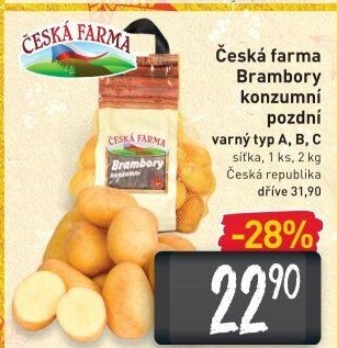 Brambory konzumní pozdní Česká farma