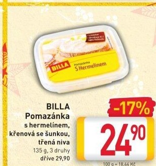 Hermelínová pomazánka Billa