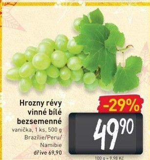 Hrozny bílé bezsemenné