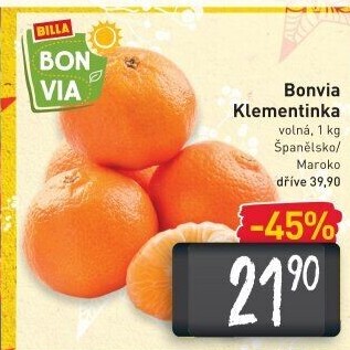 Klementinky Billa Bonvia