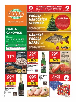 akční leták Globus 16.12.2021-24.12.2021