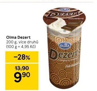 Dezert pudink se šlehačkou Olma