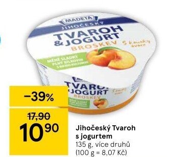 Dezert tvaroh s jogurtem jihočeský Madeta
