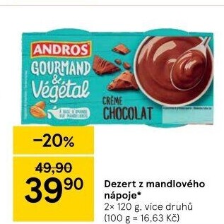 Dezert z mandlového nápoje Andros