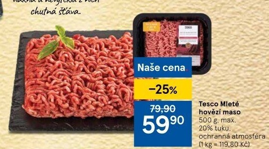 Hovězí mleté maso Tesco