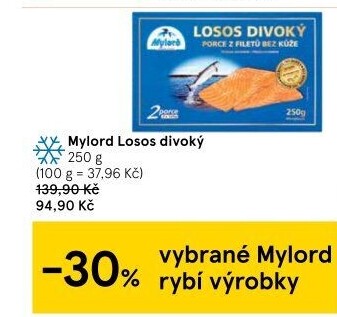 Losos divoký filety mražený Mylord