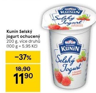 Ochucený jogurt selský Kunín
