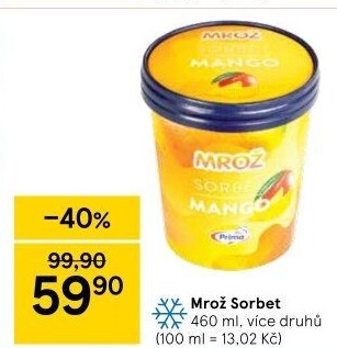 Sorbet v kelímku Mrož Prima
