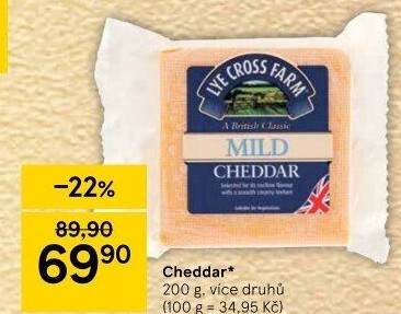 Sýr Cheddar Mild Lye Cross Farm