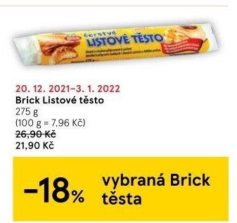 Těsto listové rozválené Brick
