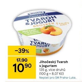 Dezert tvaroh s jogurtem jihočeský Madeta