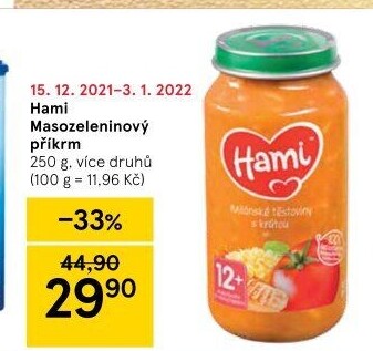Příkrm masozeleninový Hami