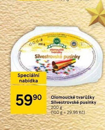 Sýr tvarůžky olomoucké silvestrovské pusinky A.W.