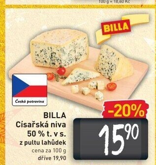 Sýr Niva císařská 50% Billa